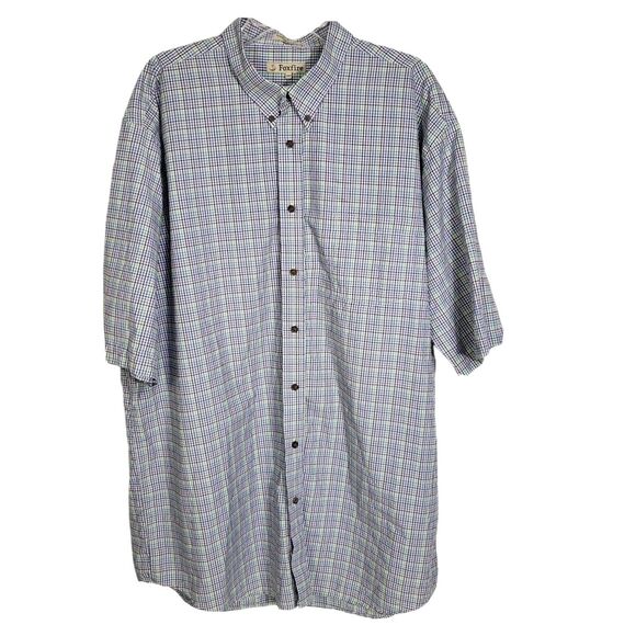 Foxfire Men's Shirt Size 2XT Short Sleeve Button Down Checked Multicolor Pocket - Picture 1 of 10